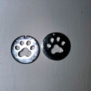 Silver Paw Print Earrings